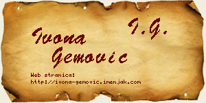 Ivona Gemović vizit kartica